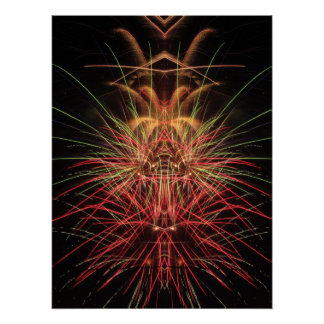 Póster Un espectáculo de fuegos artificiales por la noche