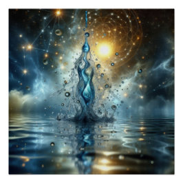 Póster Un Esplén De Agua Pura Y Limpia En Un Lago Azul