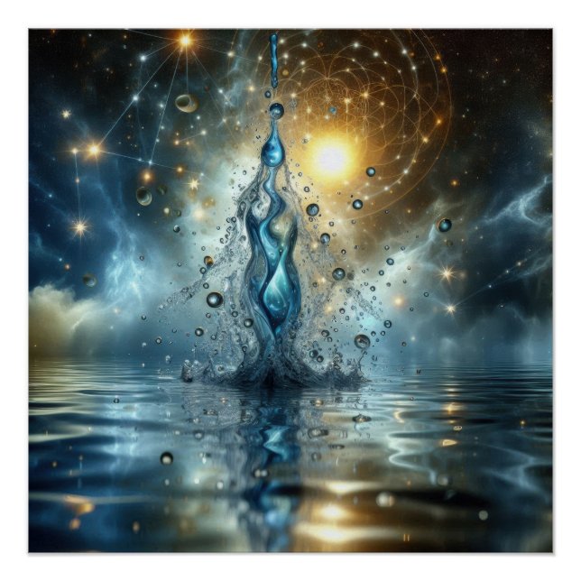 Póster Un Esplén De Agua Pura Y Limpia En Un Lago Azul (Anverso)