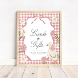 Póster Un estúpido Chica de Goose con tarjetas y regalos