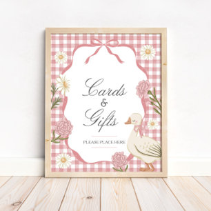 Póster Un estúpido Chica de Goose con tarjetas y regalos 