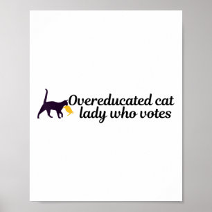 Póster Un extraño gato de Kamala sobreeducado sostiene a