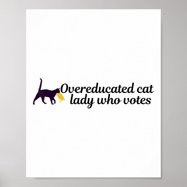 Póster Un extraño gato de Kamala sobreeducado sostiene a  (Frente)