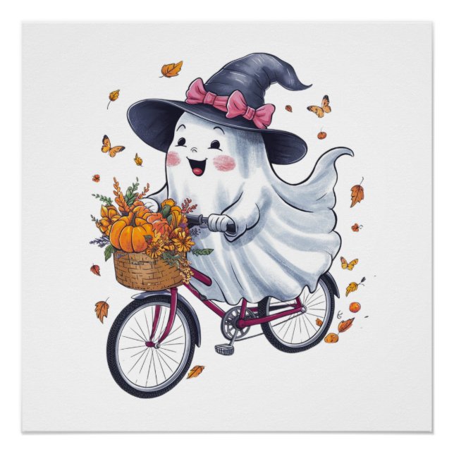 Póster Un fantasma montando una bicicleta (Anverso)