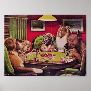 Póster Un farol audaz, perros jugando póquer,