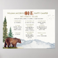 Un Feliz Camper Watercolor Woodland Milestone