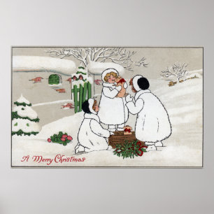 Póster Un feliz ChristmasPeople que sostiene los