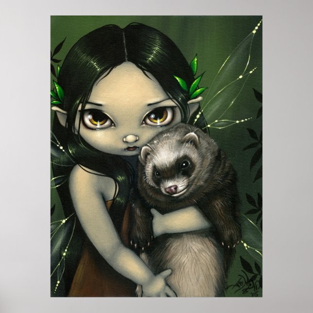 Póster Un Ferret y sus hurones de fantasía ART Fairy (Frente)