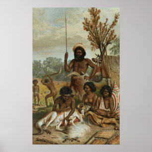 Póster Un fiesta australiano de la familia de Nuevo Gales
