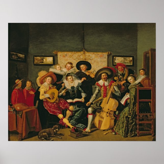 Póster Un Fiesta musical, c.1625 (Frente)