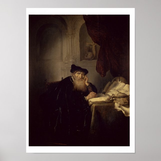 Póster Un filósofo, 1635 (aceite en el panel) (Frente)