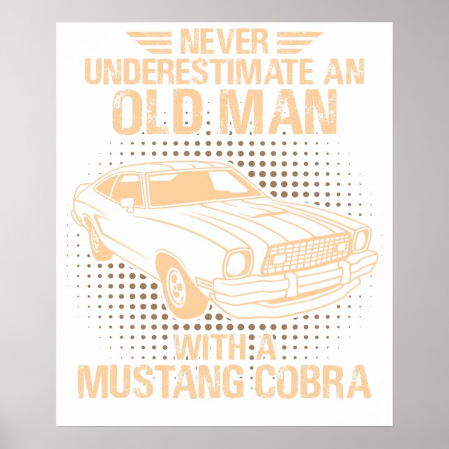Póster Un Ford Mustang 1977 Cobra viejo (Frente)