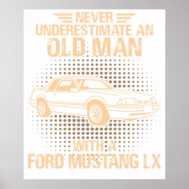 Póster Un Ford Mustang Lx 1993 de hombre mayor (Frente)