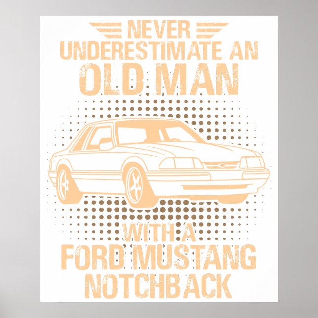 Póster Un Ford Mustang Notchback 1989 para hombre mayor (Frente)