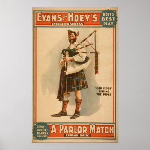 Póster Un gaitero escocés de "Hoss viejo" del partido de