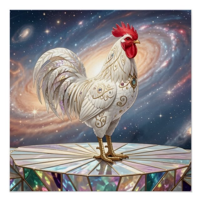 Póster Un gallo blanco. (Anverso)