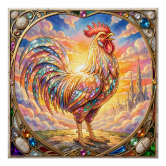 Póster Un gallo etéreo