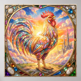 Póster Un gallo etéreo
