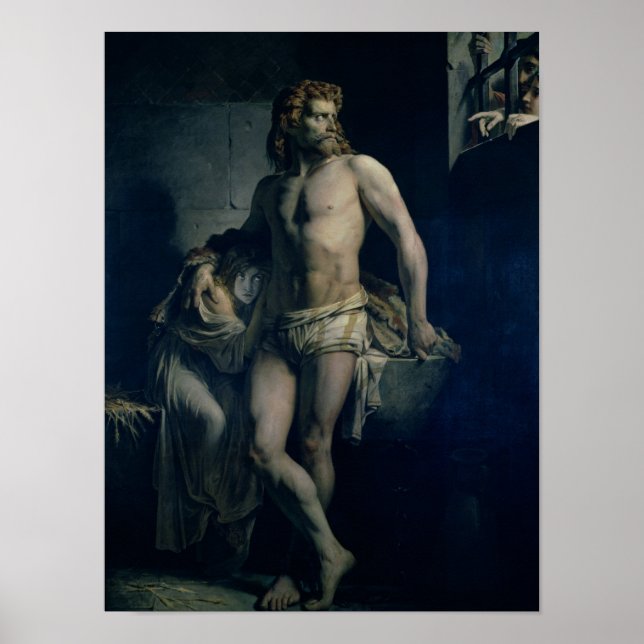 Póster Un galo y su hija encarceladas en Roma, 1847 (Frente)