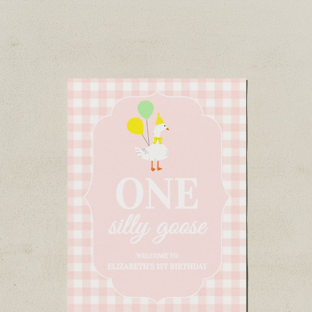 Póster Un ganso tonto Gingham cumpleaños 1 (Subido por el creador)
