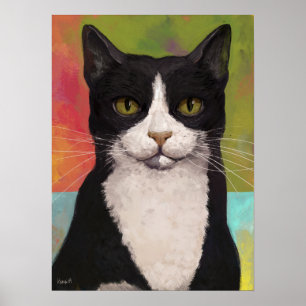 Póster Un gato colorido