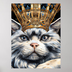 Póster Un gato con corona