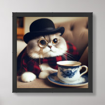 Un gato con un monóculo