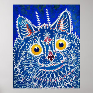 Póster Un gato de estilo gótico por Louis Wain 