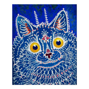 Póster Un gato de estilo gótico por Louis Wain 