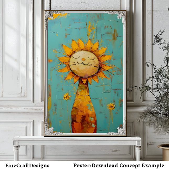 Póster Un Gato De Girasol Que Disfruta De La Pintura De S (Subido por el creador)