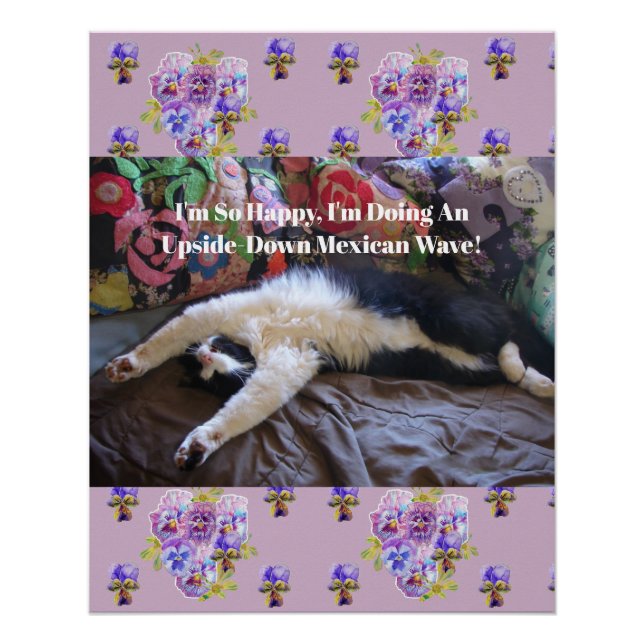 Póster Un gato de Tuxedo gracioso por hacer una cita de u (Anverso)