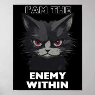 Póster Un gato gracioso que Trump bebe vota graciosamente