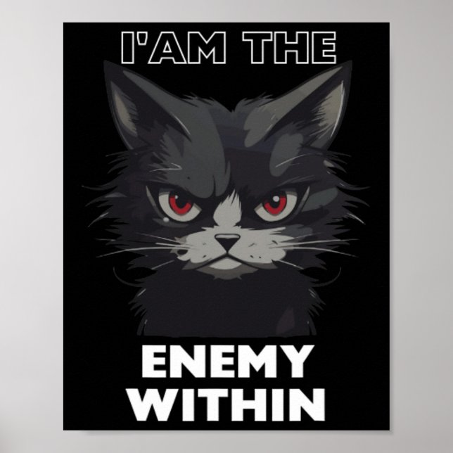 Póster Un gato gracioso que Trump bebe vota graciosamente (Frente)