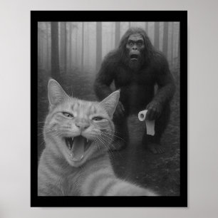 Póster Un gato gracioso sorprendió a Happy Selfie con Big