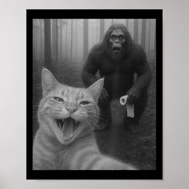 Póster Un gato gracioso sorprendió a Happy Selfie con Big (Frente)