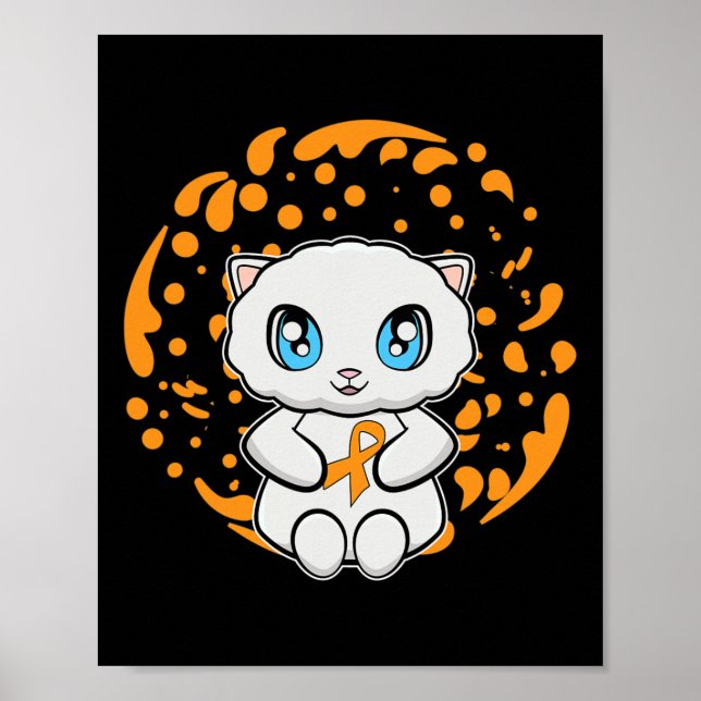 Póster Un gato persa lindo Anime Kitten Leukemia Concienc (Frente)