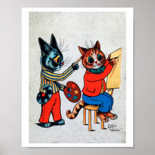 Póster Un gato pintor, Louis Wain