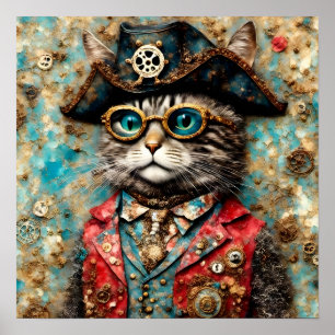 Póster Un gato pirata