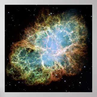 Póster Un gigante mosaico hubble de la nebulosa cangrejo