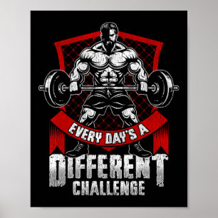 Póster Un gimnasio de halterofilia diferente cada día
