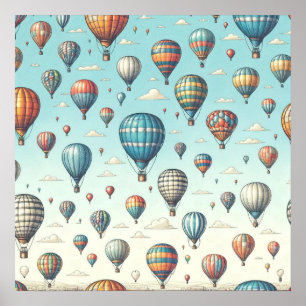 Póster Un globo, dos globos, tres globos Globos caprichos