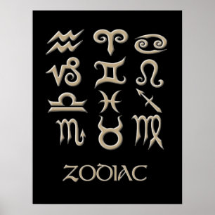 Póster Un gráfico de símbolos zodiaco