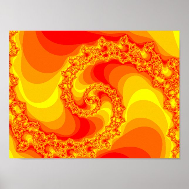 Póster Un gráfico fractal de fuego giratorio (Frente)