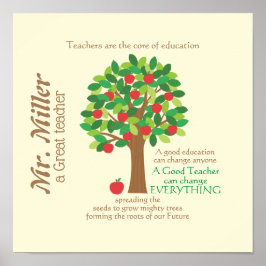 Póster Un Gran Maestro Árbol de Manzana Personalizado