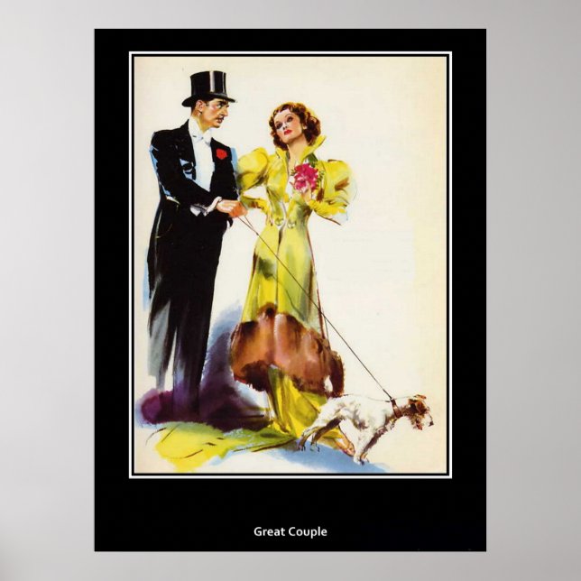 Póster Un gran Poster retro vintage de pareja (Frente)