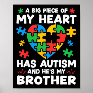 Póster Un gran trozo de corazón tiene autismo y es mi her