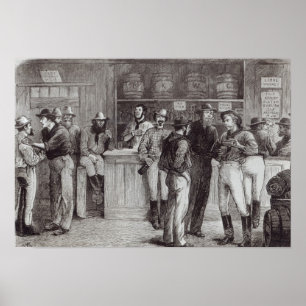 Póster Un grito general", dentro de una taberna bush, 187