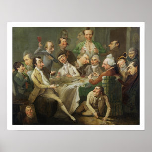 Póster Un grupo de la caricatura, c.1776 (aceite en lona)