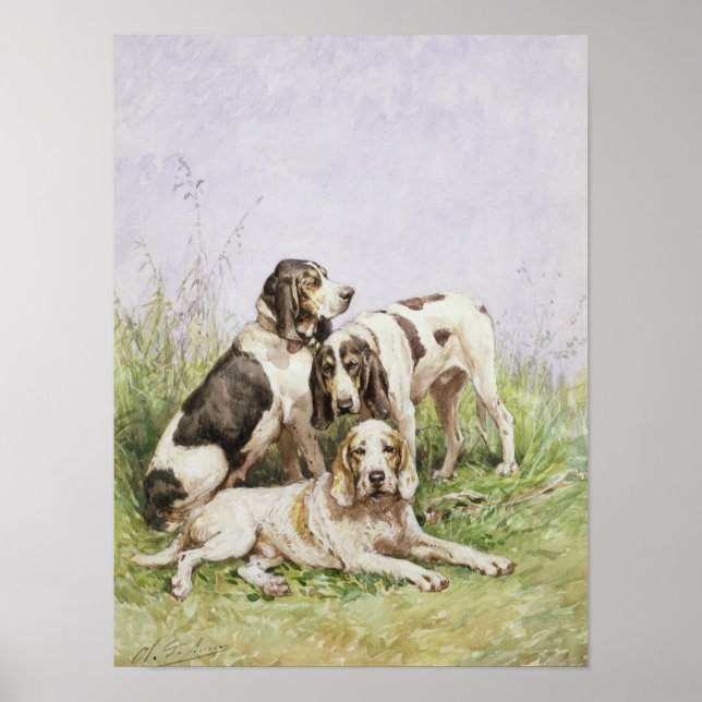 Póster Un grupo de perros franceses (Frente)