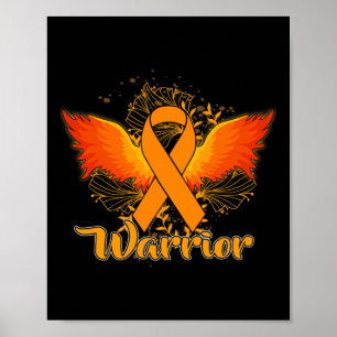 Póster Un guerrero Naranja Ribbon del premio a la concien